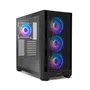 NOX Hummer PLASMA Caja Midi Tower Gaming Negro con 4 Ventiladores ARGB Preinstalados, Panel Frontal Mesh, Lateral de Cristal Templado, USB 3.0 y USB-C
