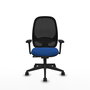 PIQUERAS Y CRESPO Silla de oficina Cilanco con mecanismo Sincro, Azul y Negro