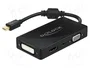DeLOCK Adaptador Mini DisplayPort 1.2 a VGA/HDMI/DVI/Audio 4K Negro