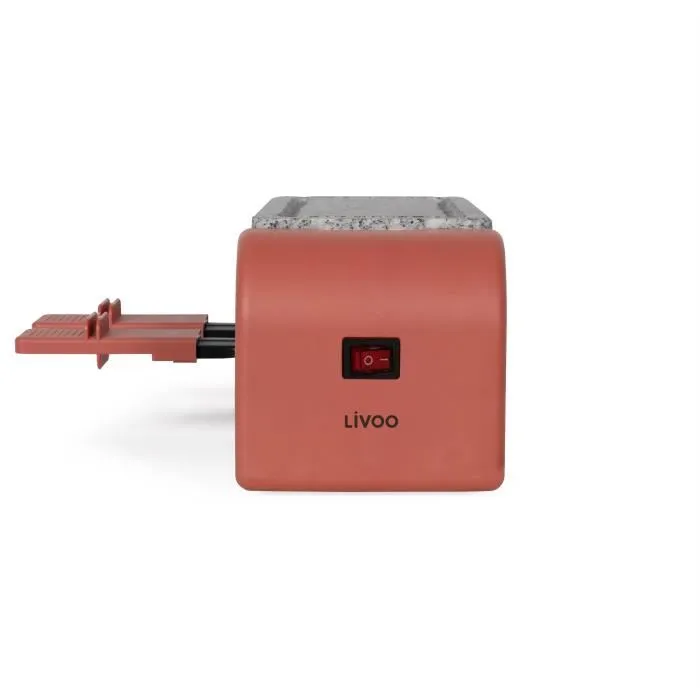 Livoo Raclette conectable DOC310R para 2 personas - 450W - Termostato automático - 2 espátulas de madera y 2 ollas para fondue