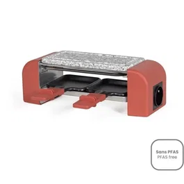 Livoo Raclette conectable DOC310R para 2 personas - 450W - Termostato automático - 2 espátulas de madera y 2 ollas para fondue