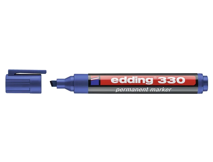 Edding Marcador Permanente 330 Azul Punta Biselada (Set de 10)