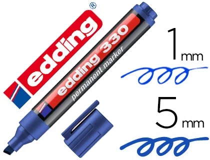 Edding Marcador Permanente 330 Azul Punta Biselada (Set de 10)