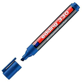 Edding Marcador Permanente 330 Azul Punta Biselada (Set de 10)