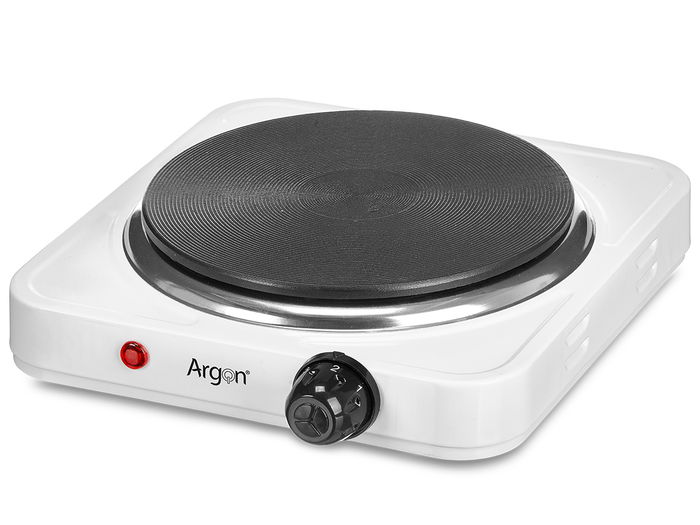 Argon Hornillo Eléctrico 1500W Blanco, Dimensiones 23.5x7x27 cm, Cable 90 cm, Metal (Set de 6)