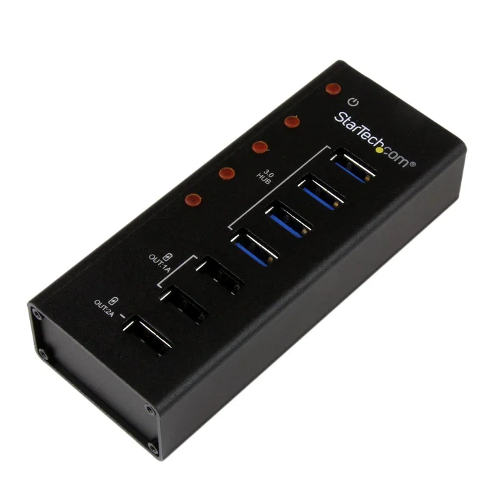 StarTech.com Hub USB 3.0 4 Puertos + 3 Puertos de Carga 2A Carcasa Metal Negro StarTech.com Hub USB 3.0 4 Puertos + 3 Puertos de Carga 2A Carcasa Metal Negro