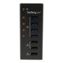 StarTech.com Hub USB 3.0 de 4 Puertos con 3 Puertos de Carga y Montaje en Pared - Hub 8 en 1 con Alimentación Externa