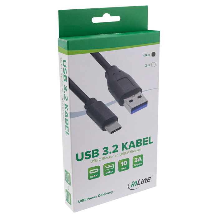 InLine Cable USB-A a USB-C de 2m Negro (ST-ST) InLine Cable USB-A a USB-C de 2m Negro (ST-ST)