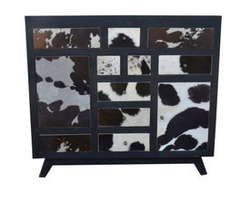 DKD Home Decor Cajonera Mango Piel Vaca 36 x 102 x 115 cm