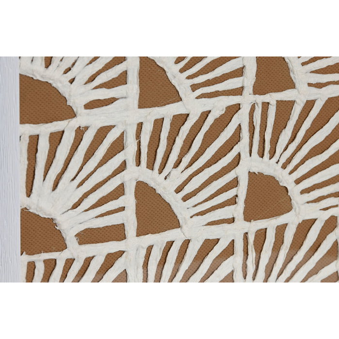 DKD Home Decor Set de 4 Cuadros de Cristal y Papel Maché Blanco