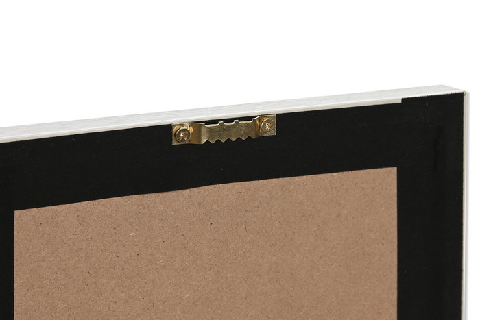 DKD Home Decor Cuadro Moderno Blanco Natural Cristal Papel Mache Set 4 Piezas 22 x 22 cm