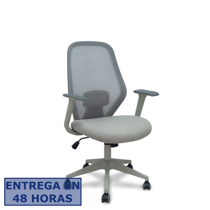 FORÖL Silla de oficina Ergo529 con mecanismo basculante, malla y tela gris claro FORÖL Silla de oficina Ergo529 con mecanismo basculante, malla y tela gris claro