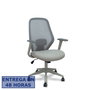 FORÖL Silla de oficina Ergo529 con mecanismo basculante, malla y tela gris claro