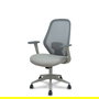 Silla de oficina Ergo529 con mecanismo Basculante tapizada con Tela color Gris claro y malla color Gris. Equipada con lumbar 1D, Brazos fijos y Ruedas de parqué
