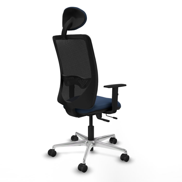 PIQUERAS Y CRESPO Silla de oficina Zulema con mecanismo Sincro/Traslack Azul marino y Negro