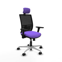 PIQUERAS Y CRESPO Silla de oficina Yunquera con mecanismo Sincro/Traslack, Lila y Negro