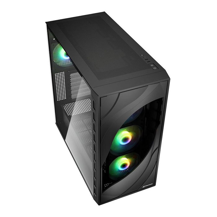 SHARKOON Rebel C80G RGB ATX Torre ATX de PC con Panel de Cristal Templado Negro