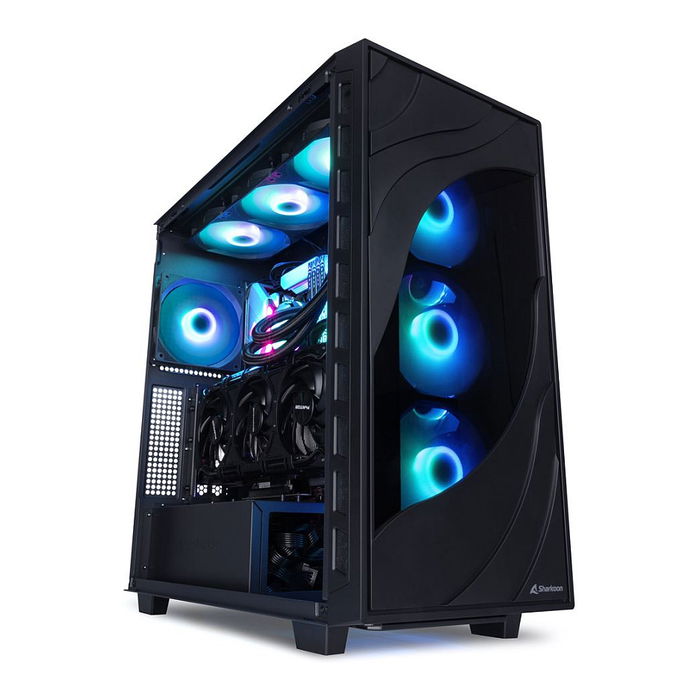 SHARKOON Rebel C80G RGB ATX Torre ATX de PC con Panel de Cristal Templado Negro