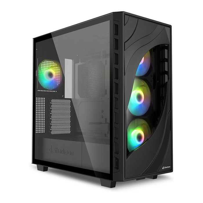 SHARKOON Rebel C80G RGB ATX Torre ATX de PC con Panel de Cristal Templado Negro