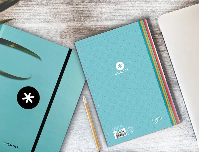 Antartik Recambio A4 100 Hojas 90gr Puntos 4 Taladros Bandas de 5 Colores