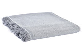 DKD Home Decor Plaid Scandi Gris 260 x 230 cm (2 Unidades) Diseño Multiusos