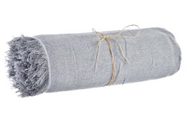 DKD Home Decor Plaid de Algodón Reciclado Gris 230x260 cm