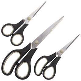 Day Juego de 3 Tijeras de Acero Inoxidable y Plástico, para Diestros y Zurdos, Aptas para Lavavajillas, 14-20 cm