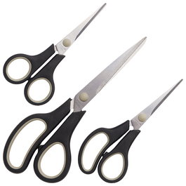 Day Juego de 3 Tijeras de Acero Inoxidable y Plástico, para Diestros y Zurdos, Aptas para Lavavajillas, 14-20 cm