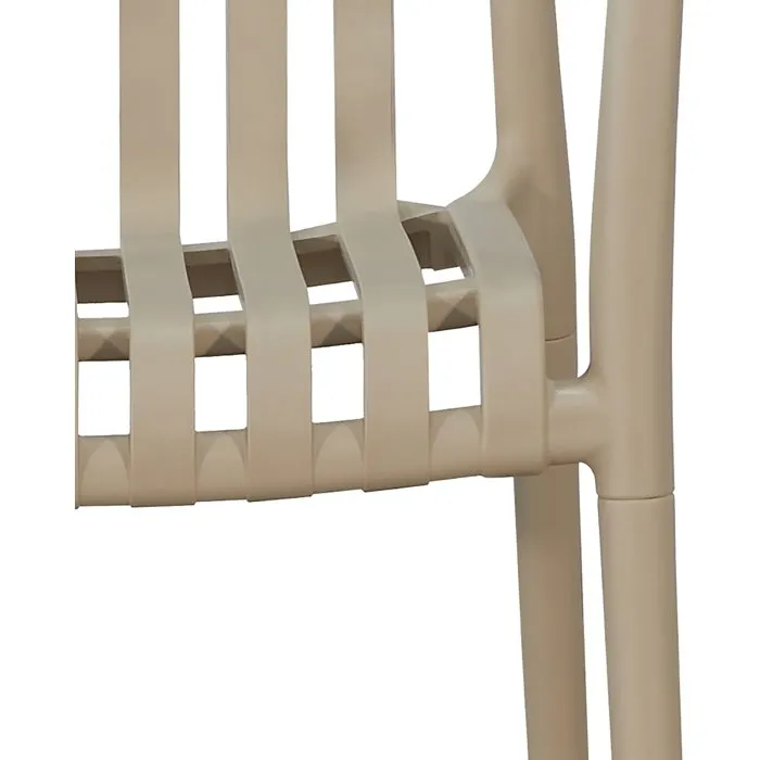 Solaria Juego de 4 Sillas de Jardín Apilables en Polipropileno Reforzado - 55x58x81 cm - Color Beige