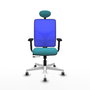 PIQUERAS Y CRESPO Silla de oficina Motilla con mecanismo Sincro/Traslack, Azul y Turquesa