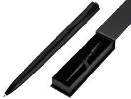 Belius Turbo Bolígrafo Aluminio Negro Tinta Azul 0,8 mm Diseño Deportivo Caja Magnética