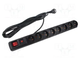 HSK DATA Regleta de alimentación ACAR S8 RACK 5M con 8 tomas y protección contra sobretensiones