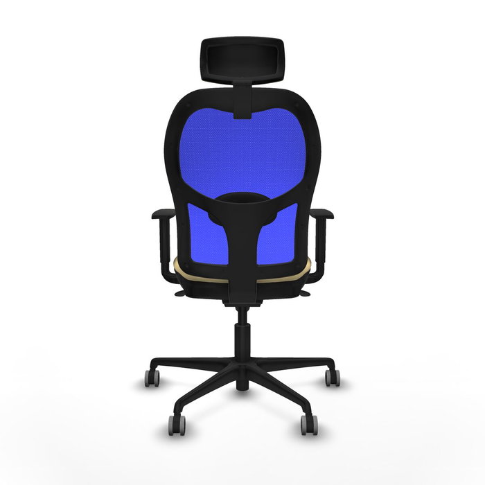 PIQUERAS Y CRESPO Silla de oficina Jorquera con mecanismo Sincro, Similpiel Crema y Malla Azul