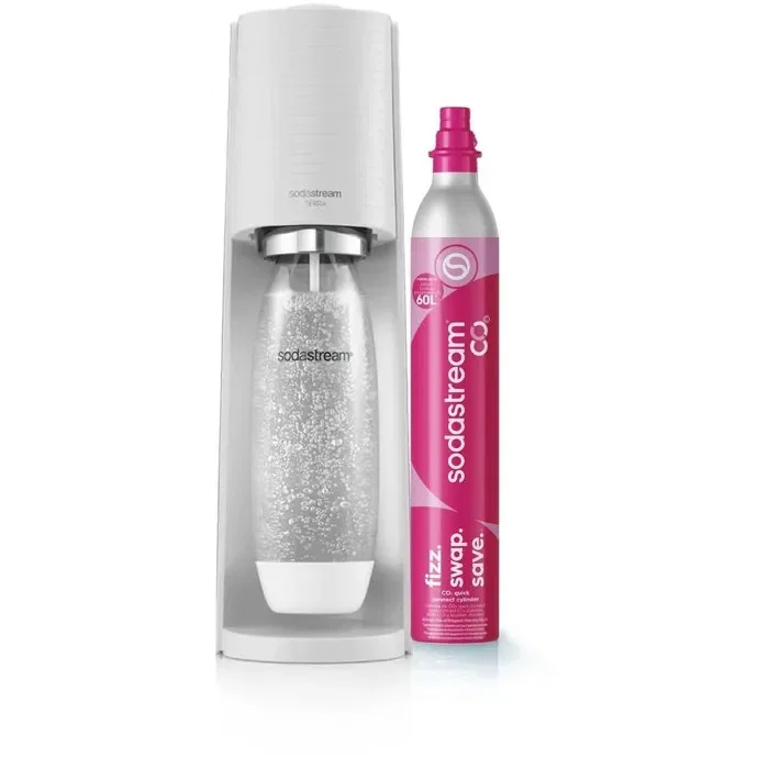 SodaStream Terra White Gasificador de Agua con CO2 y Botella PET de 1L (1012811410)