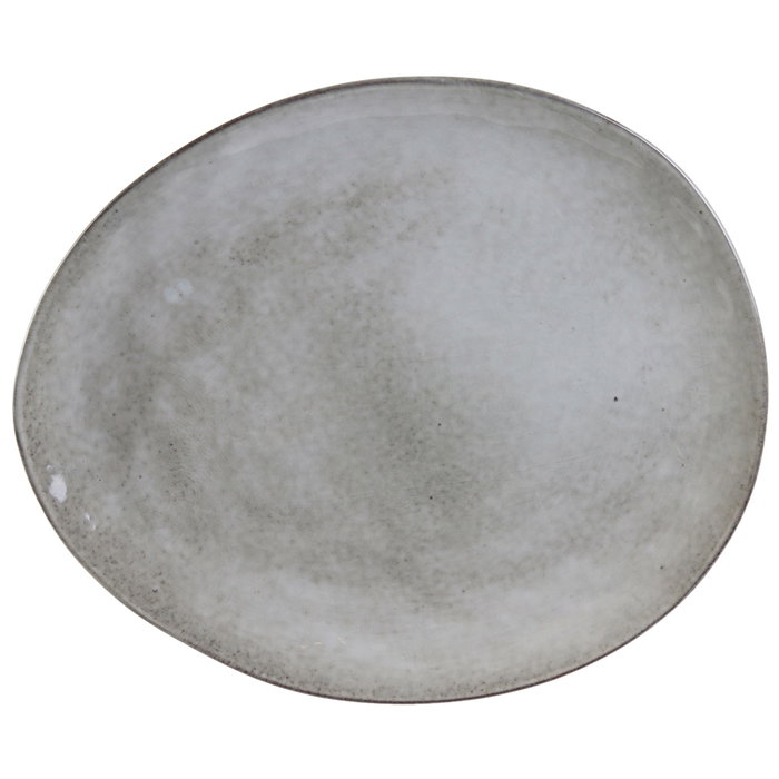 Home Deco Factory Plato Gres Arena 27,5 cm Colección Natural, Plato Irregular en Forma de Piedra
