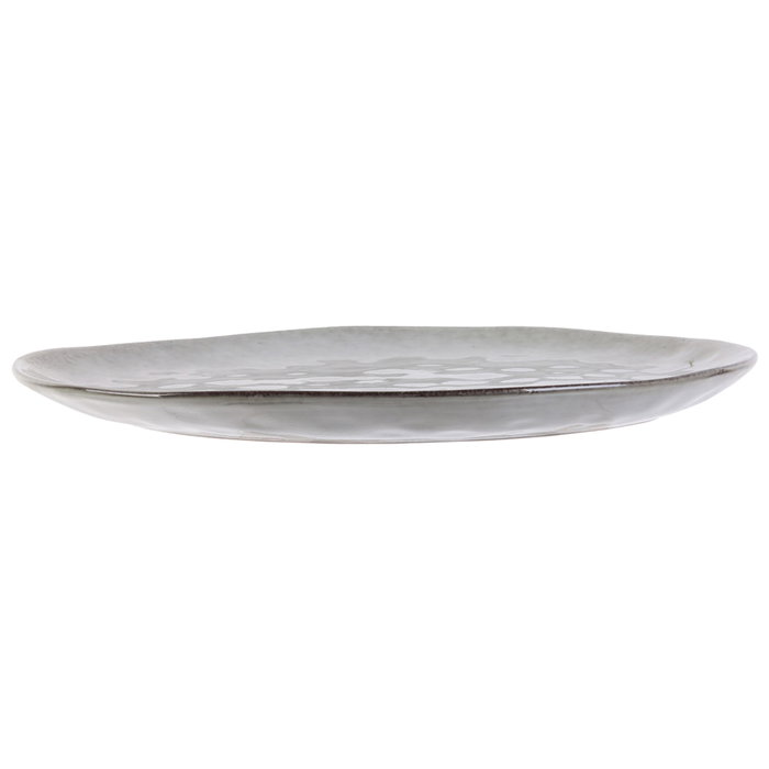 Home Deco Factory Plato Gres Arena 27,5 cm Colección Natural, Plato Irregular en Forma de Piedra