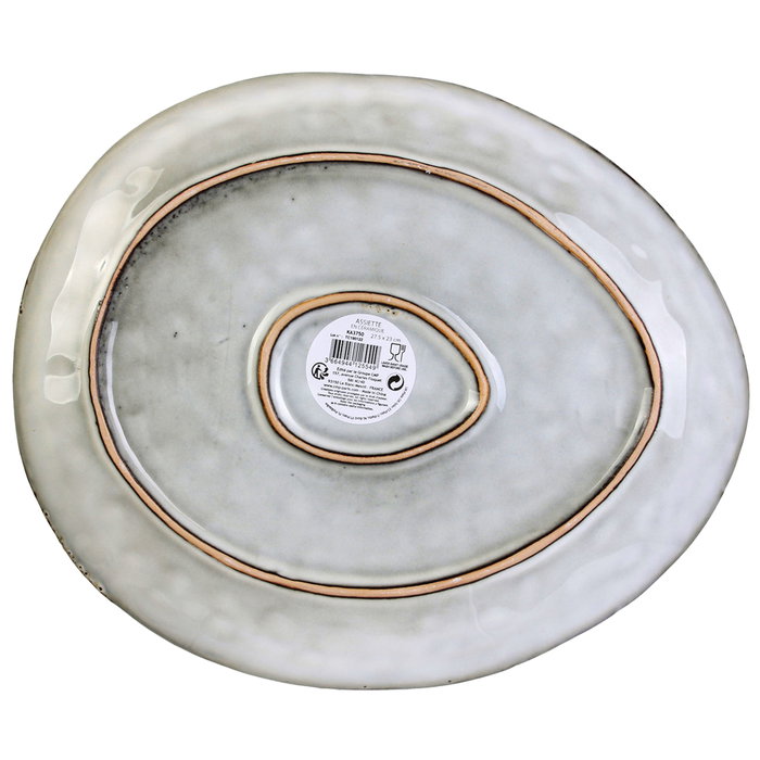 Home Deco Factory Plato Gres Arena 27,5 cm Colección Natural, Plato Irregular en Forma de Piedra