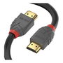 LINDY Cable HDMI High Speed Anthra Line 1 Metro - Certificado, 4K@60Hz, HDR, 18 Gbps, Oro Chapado