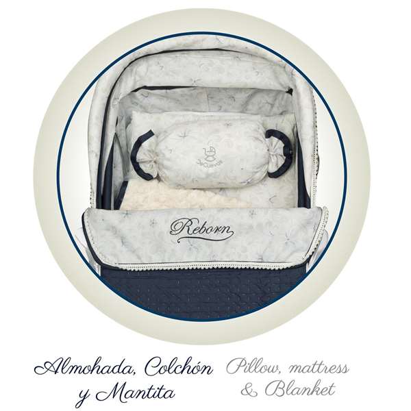 Decuevas Coche Reborn Plegable con Sombrilla Vintage para Niños 40x90x90 cm, Metal y Poliéster