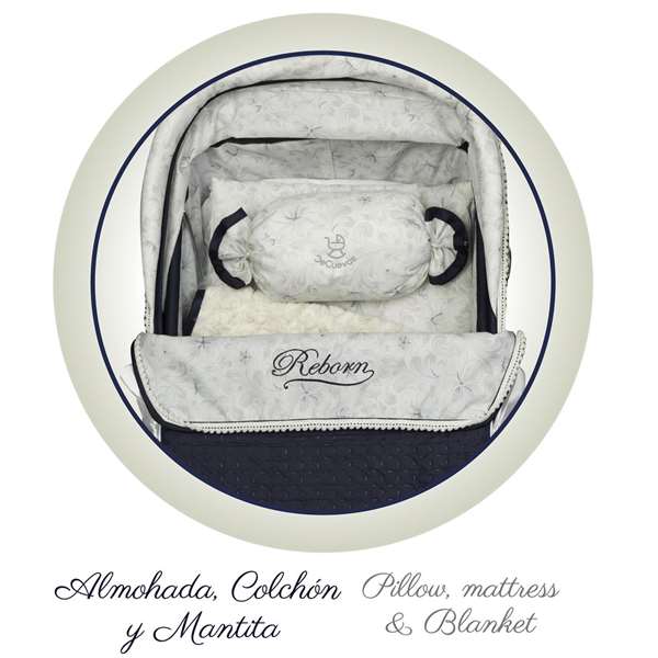 Decuevas Coche Reborn Plegable con Sombrilla Vintage 40x90x90cm