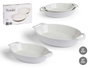 VESSIA Set de 2 Bandejas Ovaladas Asas Abiertas Blanco, Pack de 6 unidades