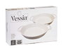 VESSIA Set de 2 Bandejas Ovaladas Asas Abiertas Blanco, Pack de 6 unidades