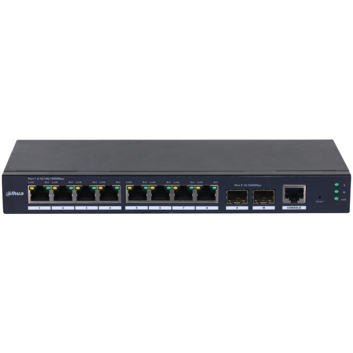 Dahua Technology SG4010-2F Switch Gestionado L2 Gigabit Ethernet 8 Puertos RJ-45 Negro