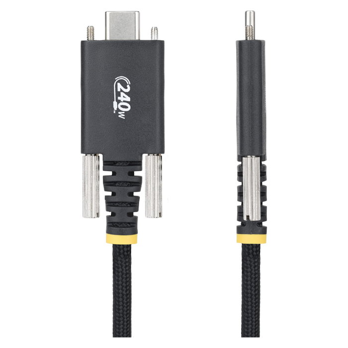 StarTech.com Cable USB-C de Carga 240W PD EPR 5A 3m con Fijación por Tornillo, Nylon Trenzado, Certificado USB-IF, para Laptop StarTech.com Cable USB-C de Carga 240W PD EPR 5A 3m con Fijación por Tornillo, Nylon Trenzado, Certificado USB-IF, para Laptop