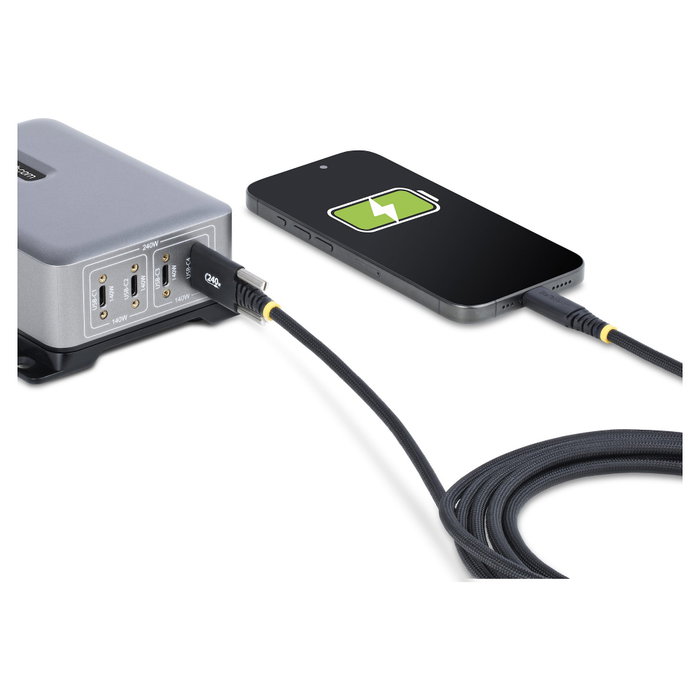 StarTech.com Cable USB-C de Carga 240W PD EPR 5A 3m con Fijación por Tornillo, Nylon Trenzado, Certificado USB-IF, para Laptop StarTech.com Cable USB-C de Carga 240W PD EPR 5A 3m con Fijación por Tornillo, Nylon Trenzado, Certificado USB-IF, para Laptop