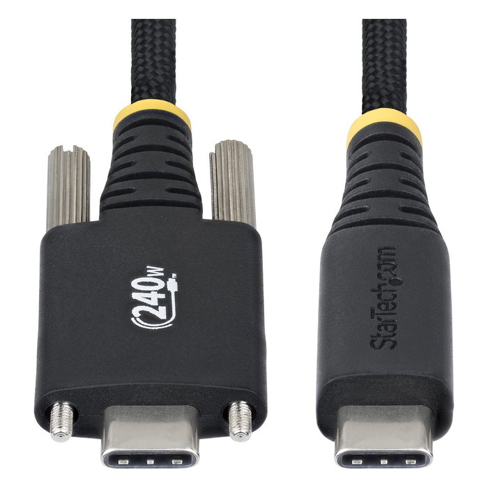 StarTech.com Cable USB-C de Carga 240W PD EPR 5A 3m con Fijación por Tornillo, Nylon Trenzado, Certificado USB-IF, para Laptop StarTech.com Cable USB-C de Carga 240W PD EPR 5A 3m con Fijación por Tornillo, Nylon Trenzado, Certificado USB-IF, para Laptop