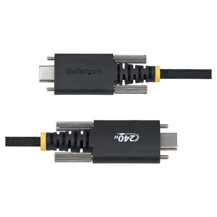 StarTech.com Cable USB-C de Carga 240W PD EPR 5A 3m con Fijación por Tornillo, Nylon Trenzado, Certificado USB-IF, para Laptop StarTech.com Cable USB-C de Carga 240W PD EPR 5A 3m con Fijación por Tornillo, Nylon Trenzado, Certificado USB-IF, para Laptop