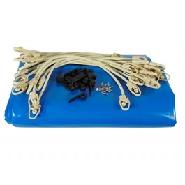 Ubbink 7504268 Cobertor de Invierno y Seguridad para Piscina de Madera Rectangular 350x650 cm Azul Grosor 550gr