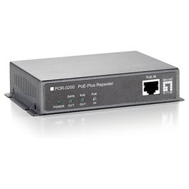 Level One POR-0200 Repetidor PoE Ethernet con 2 Puertos 802.3at para Redes de 200m
