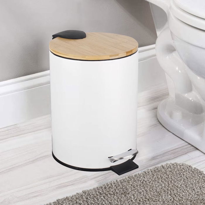 Confortime Cubo Pedal Metal T/Bambu 3L 17 x 17 x 22.7 cm (6 Unidades)